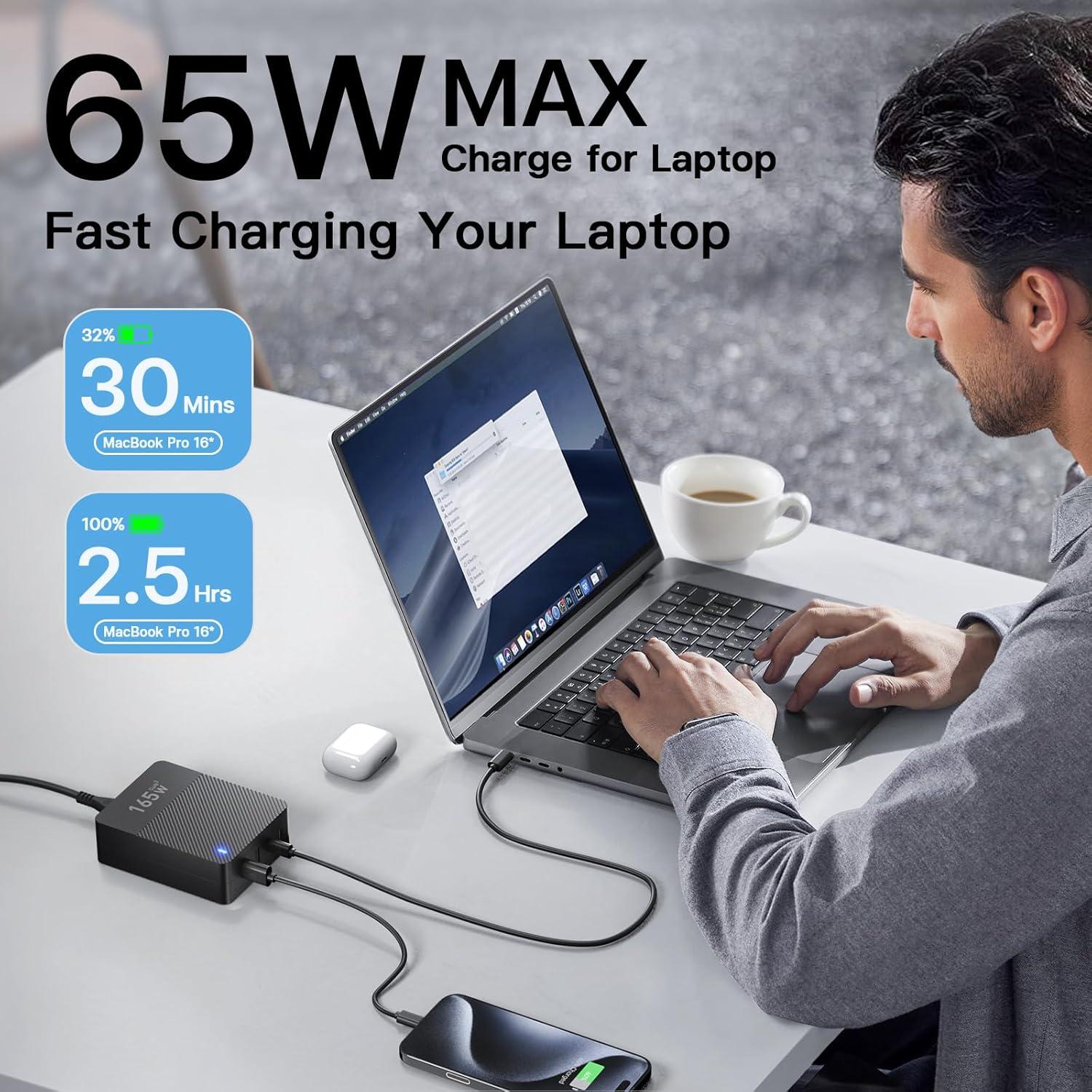 Cargador Rápido USB C 165W 4 Puertos Dongguan Kingtron