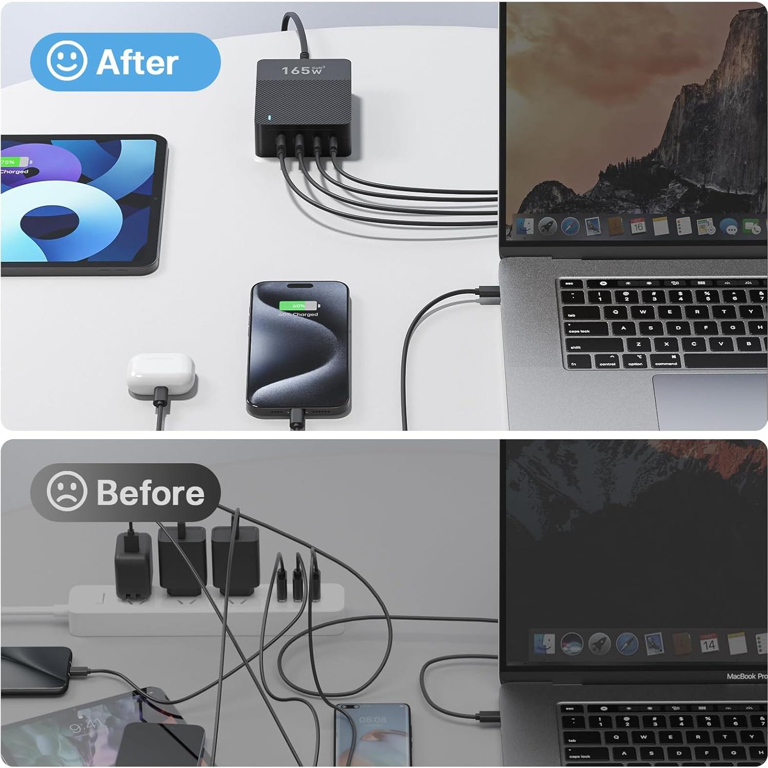 Cargador Rápido USB C 165W 4 Puertos Dongguan Kingtron