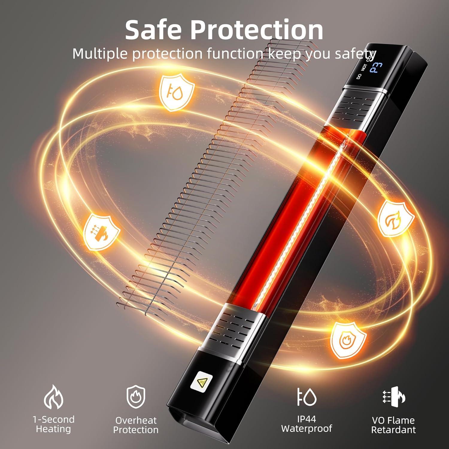 Calentador Eléctrico de Patio AKIRES 1500W Montaje Pared