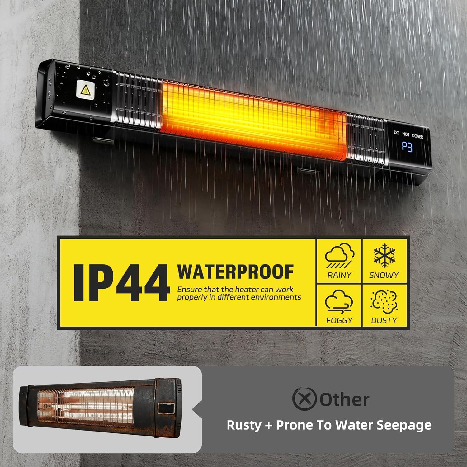 Calentador Eléctrico de Patio AKIRES 1500W Montaje Pared