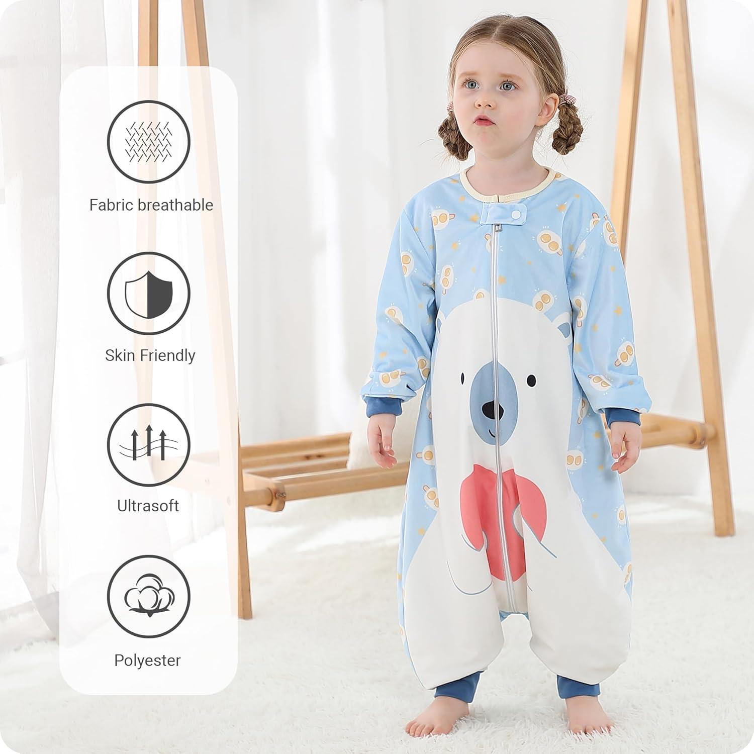 Saco de Dormir para Bebés HAHASHOW 3T Oso Largo Sin Mangas