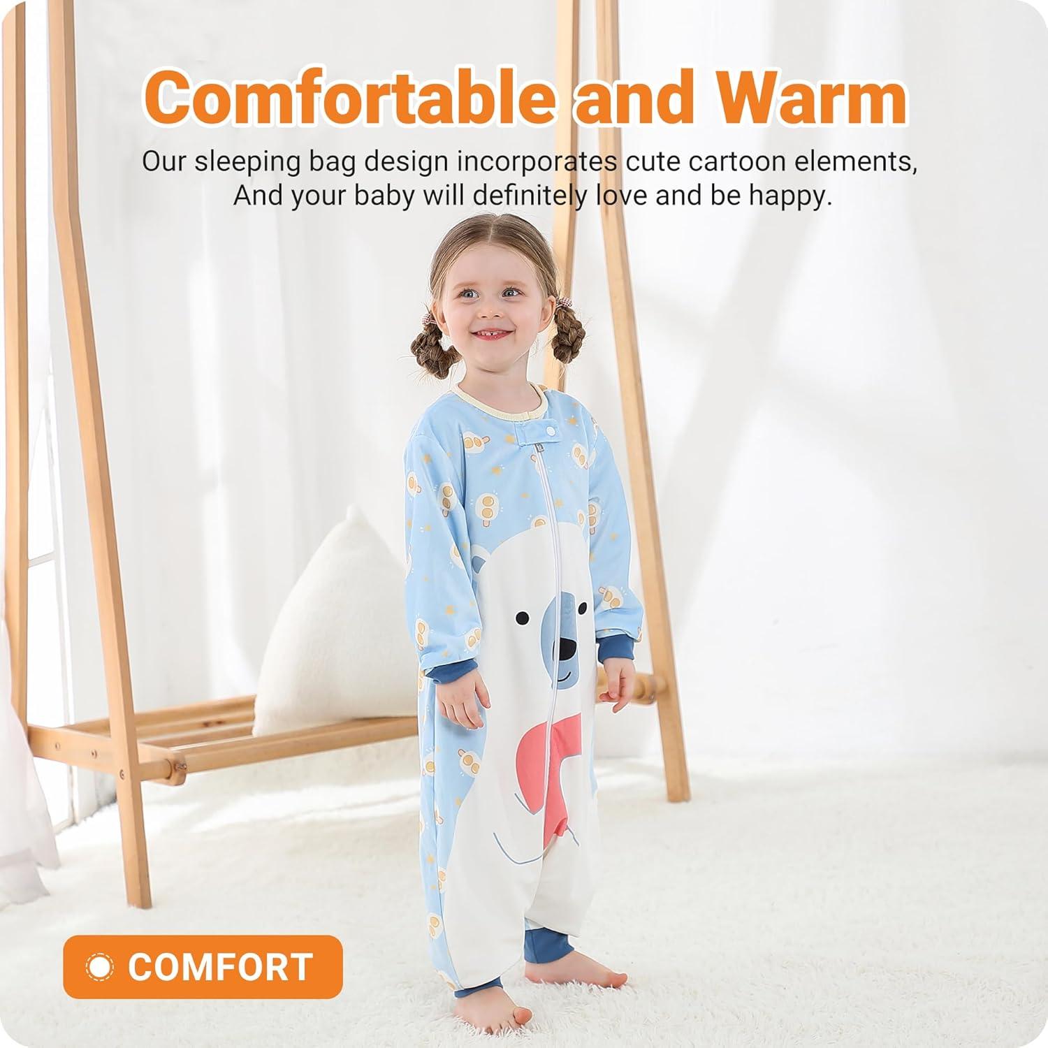 Saco de Dormir para Bebés HAHASHOW 3T Oso Largo Sin Mangas