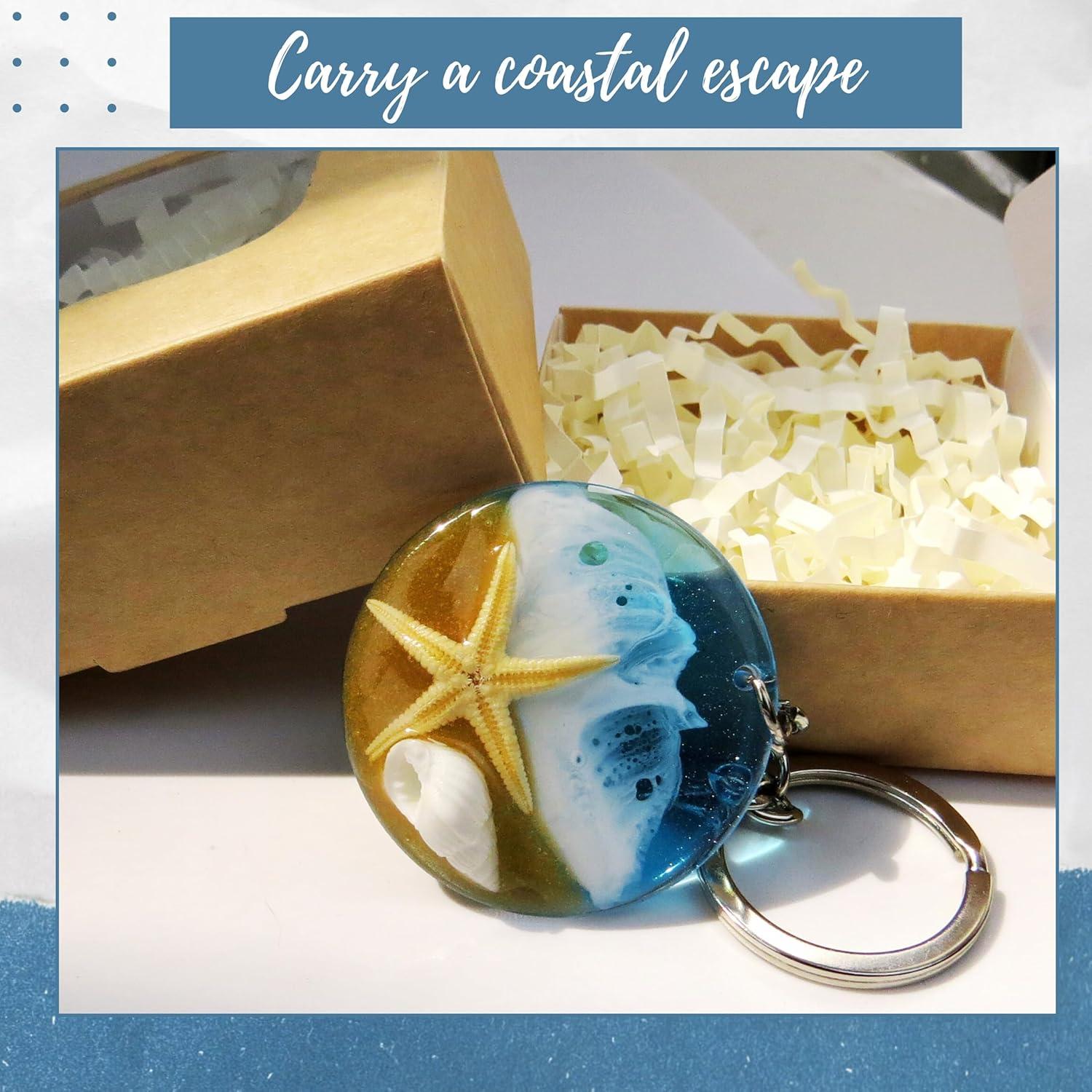 Llave de playa de resina con estrella de mar BAQDOVAVN