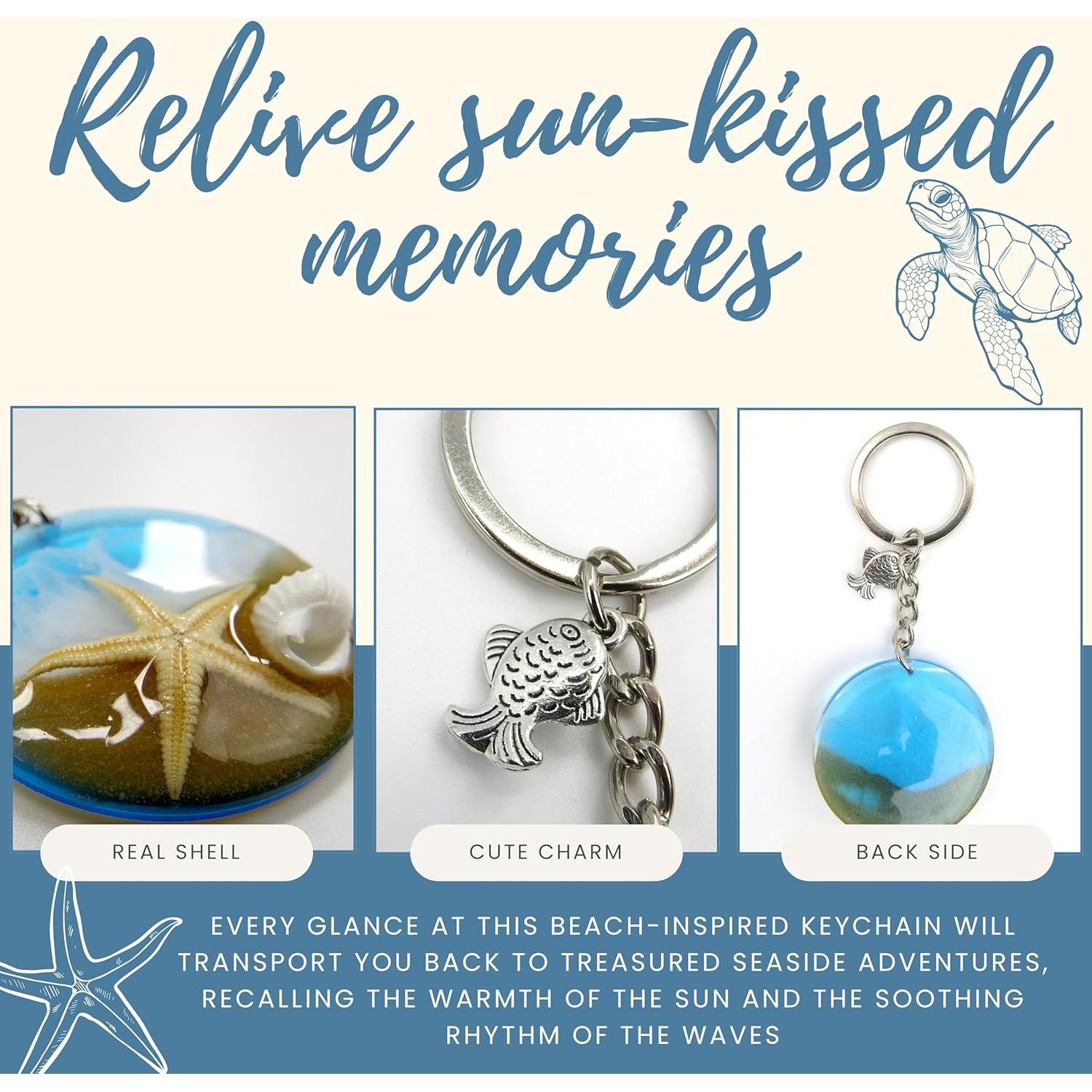 Llave de playa de resina con estrella de mar BAQDOVAVN