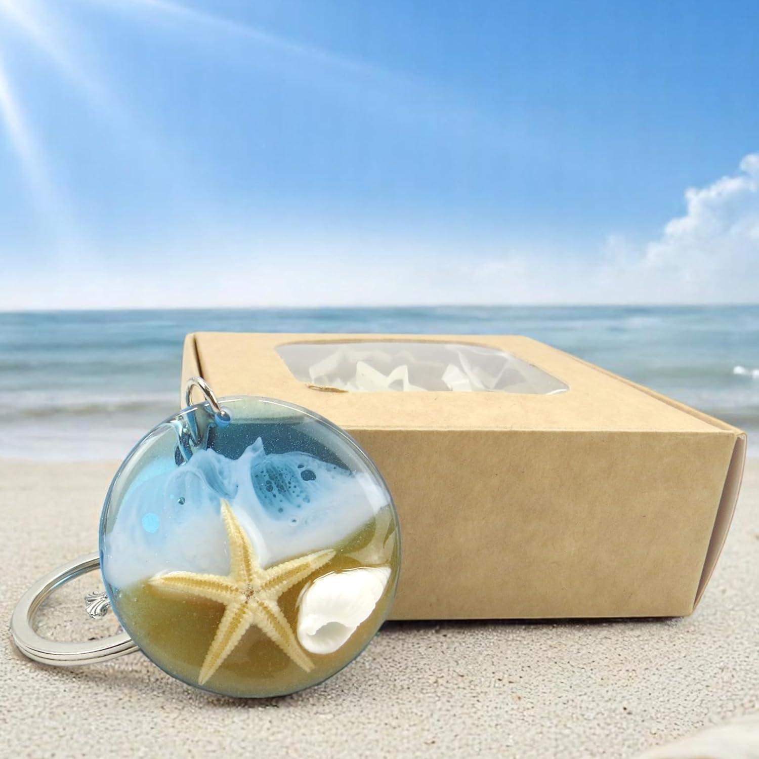 Llave de playa de resina con estrella de mar BAQDOVAVN