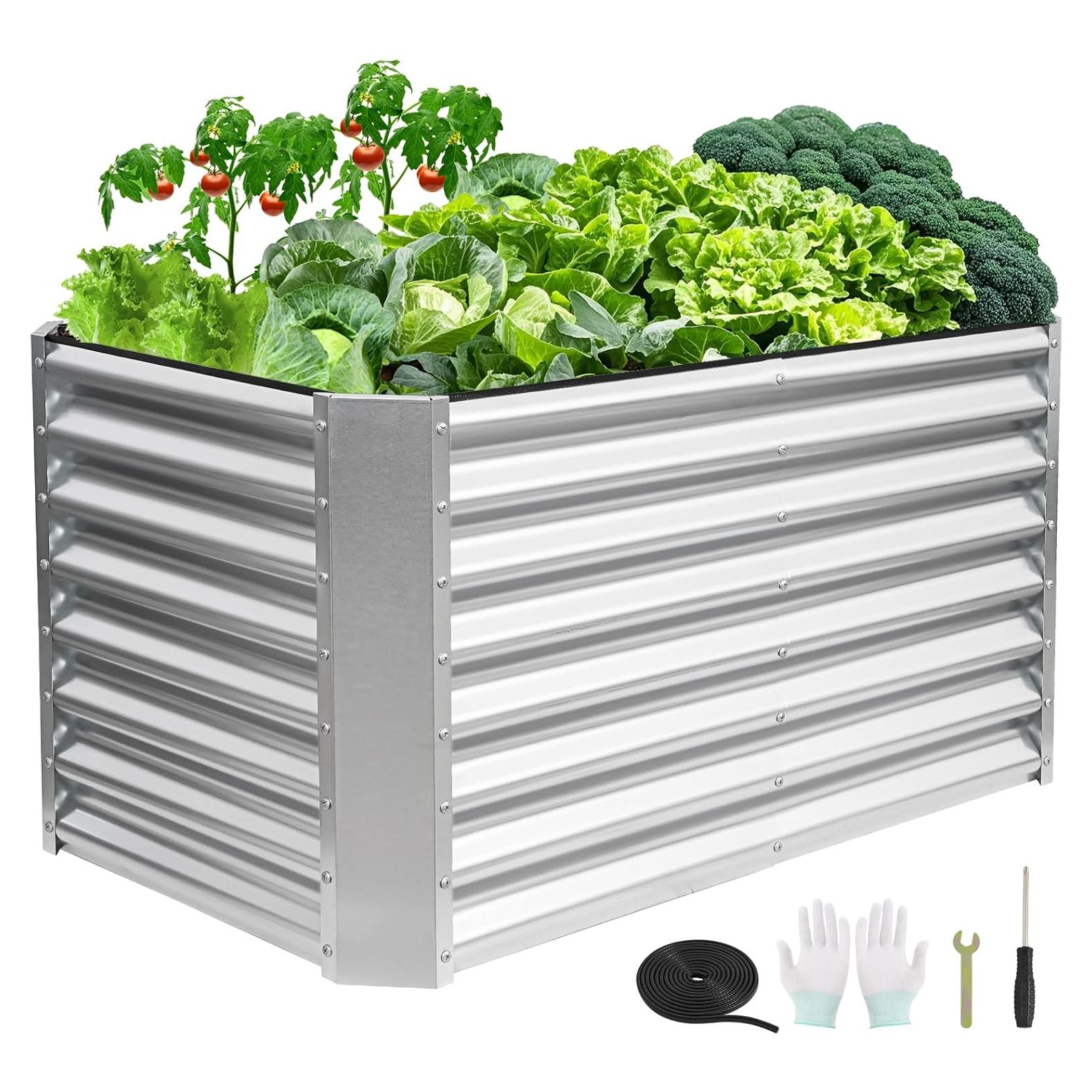 Cama de Jardín Elevada GoCampDirect 1.22x0.61x0.61m Plata