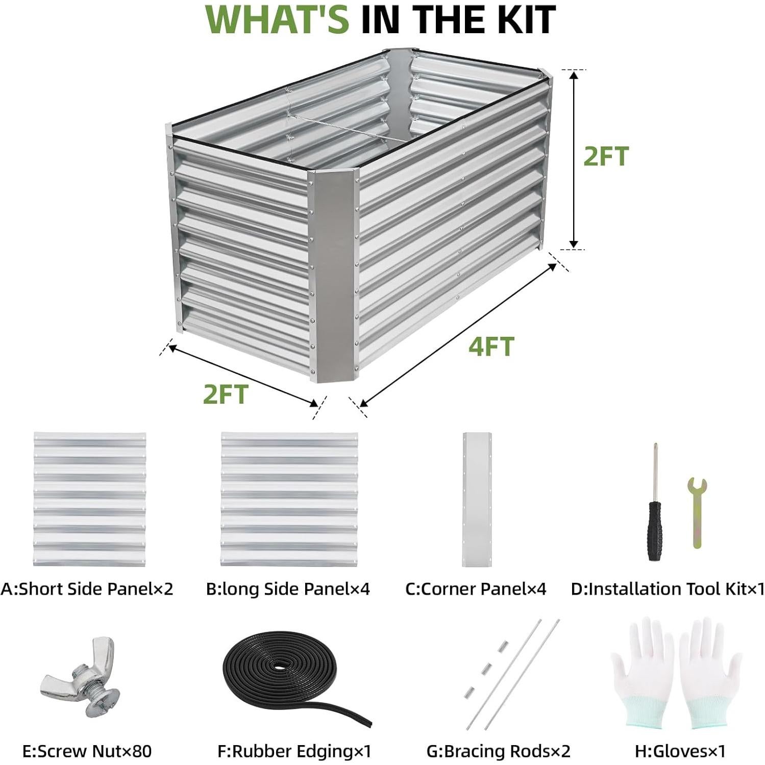 Cama de Jardín Elevada GoCampDirect 1.22x0.61x0.61m Plata