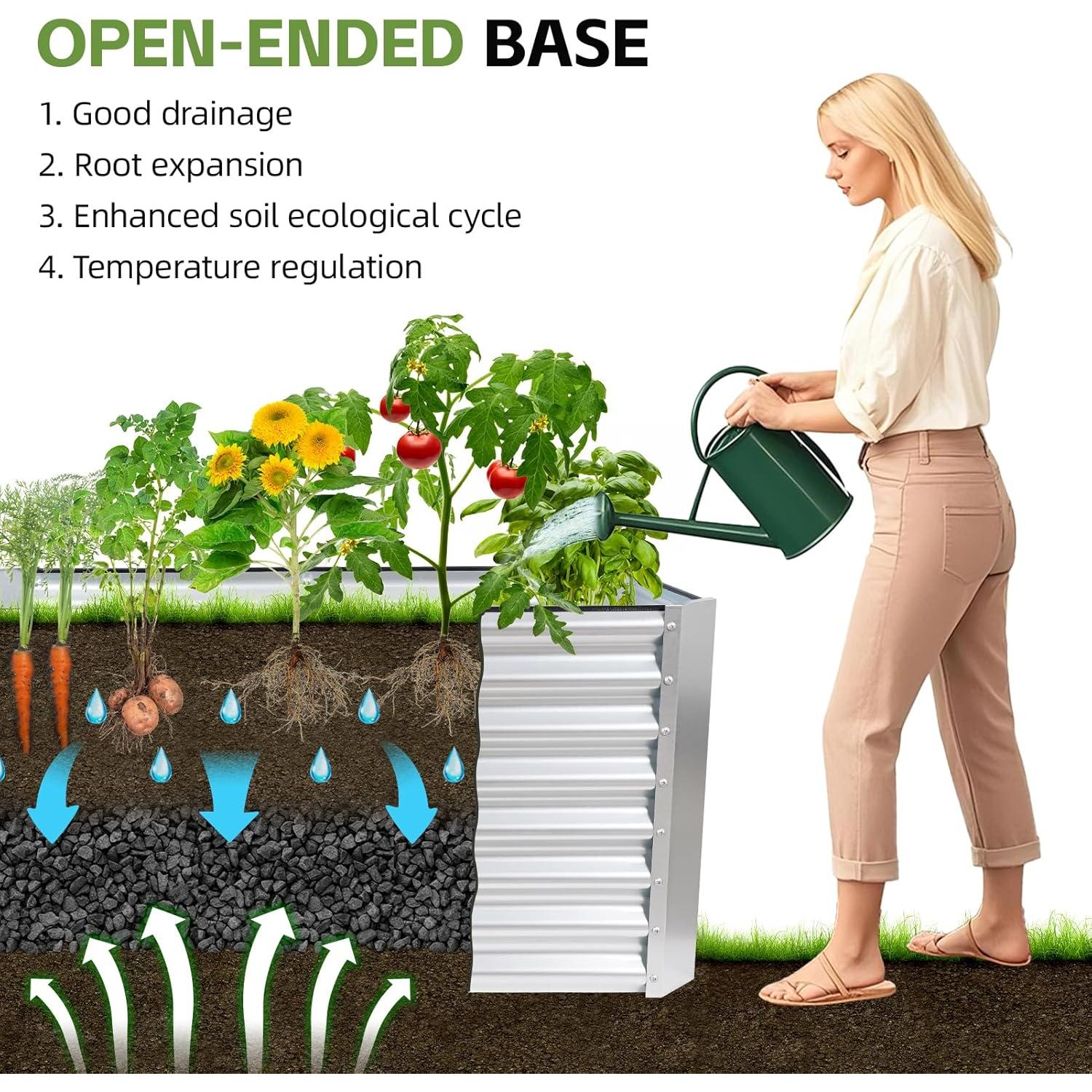 Cama de Jardín Elevada GoCampDirect 1.22x0.61x0.61m Plata