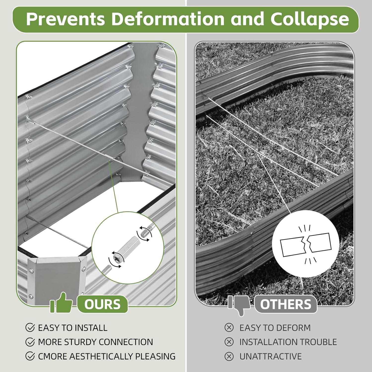 Cama de Jardín Elevada GoCampDirect 1.22x0.61x0.61m Plata
