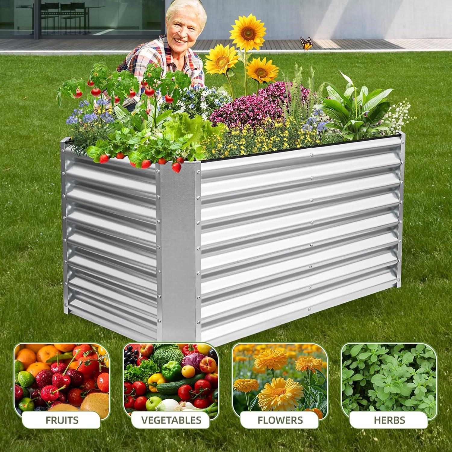 Cama de Jardín Elevada GoCampDirect 1.22x0.61x0.61m Plata