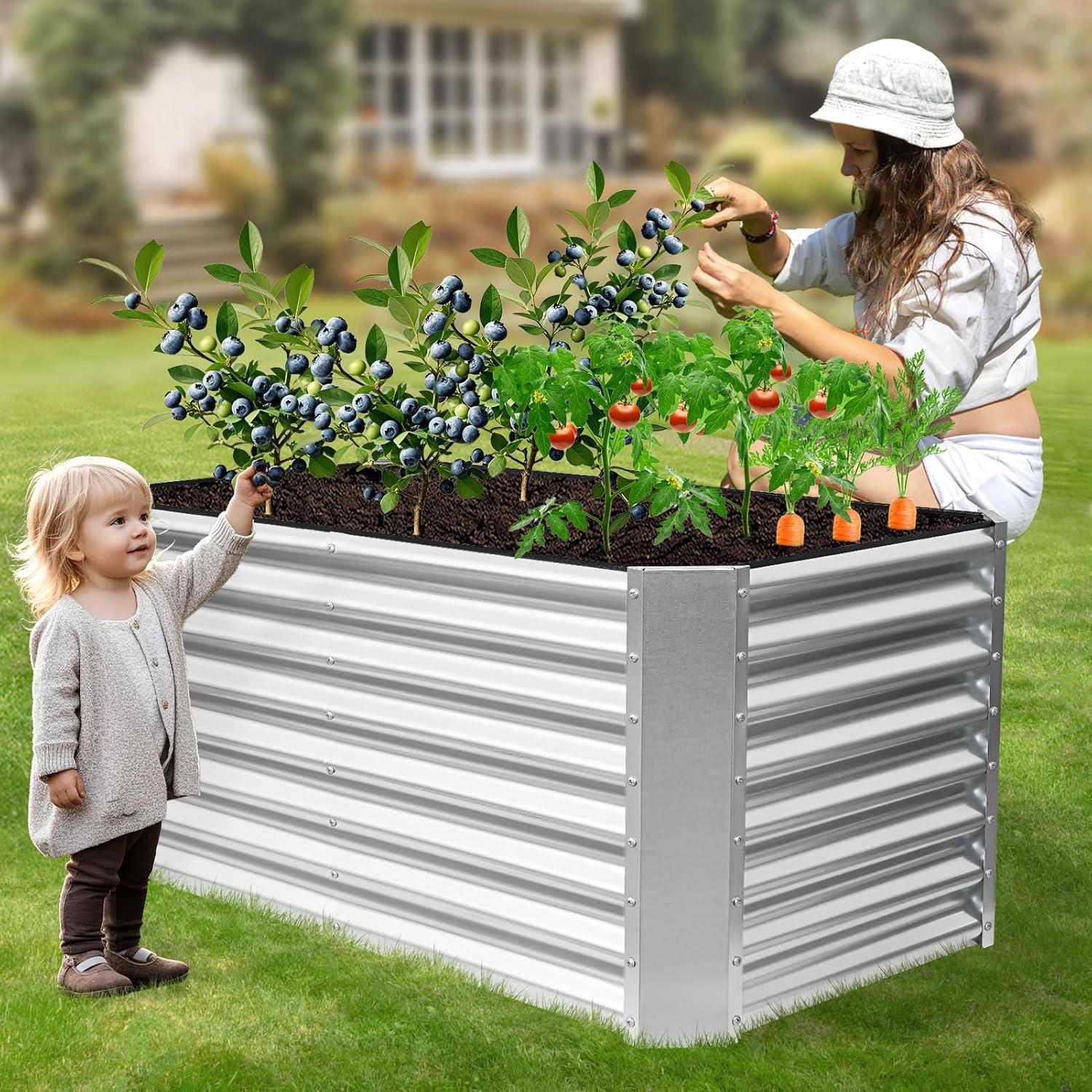 Cama de Jardín Elevada GoCampDirect 1.22x0.61x0.61m Plata