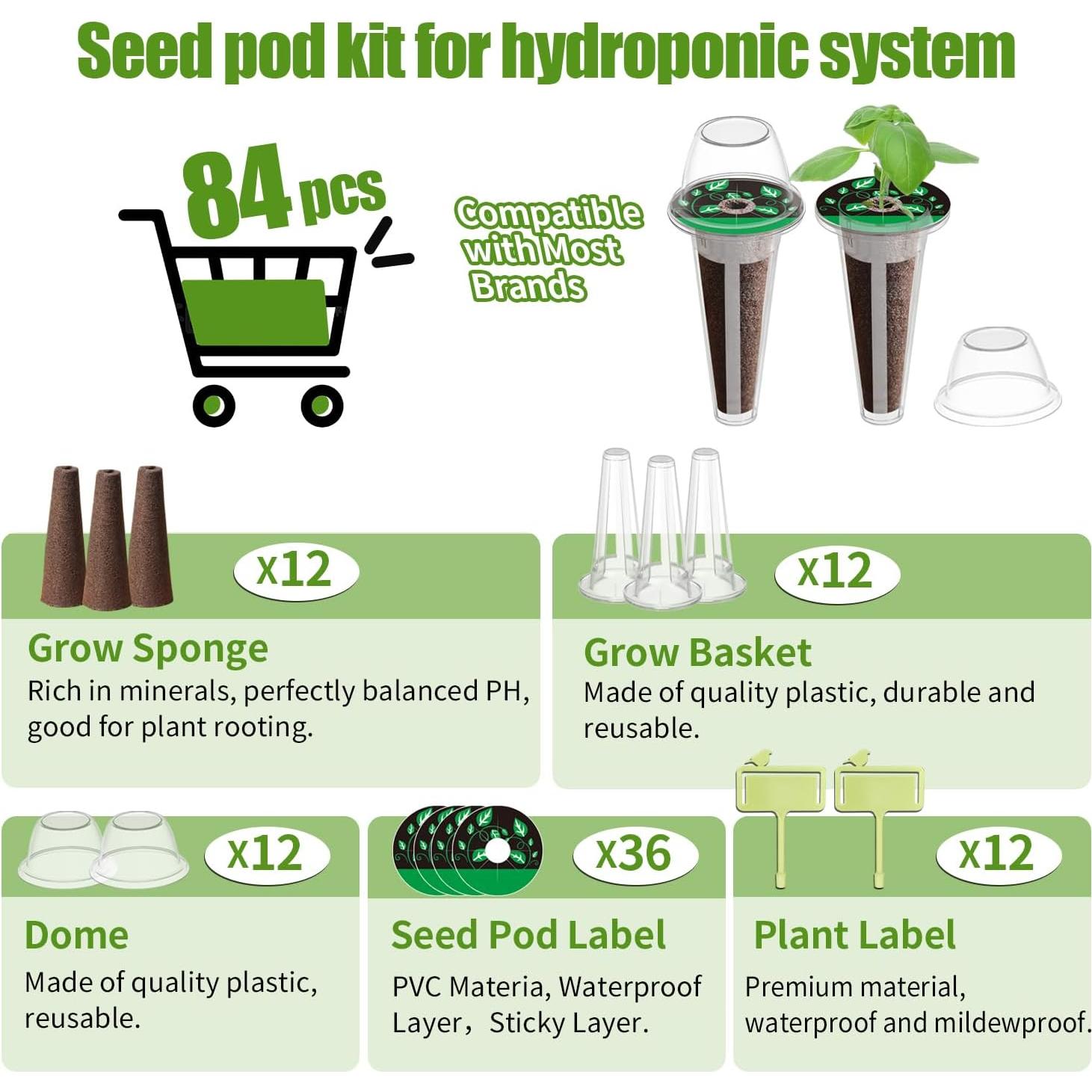 Kit Hidropónico 84 Piezas Dryades - Cultivo de Plantas