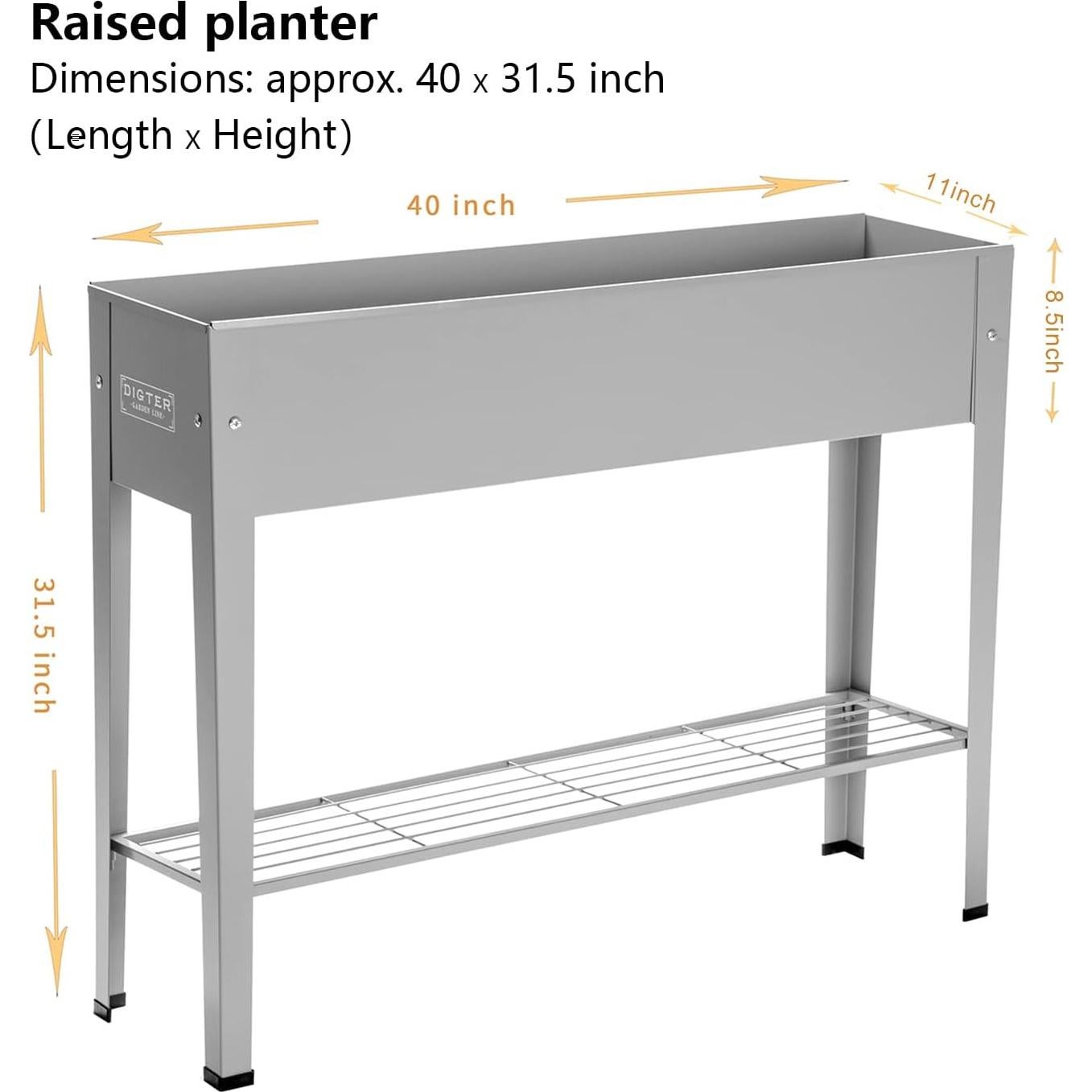 Cama Elevada de Jardín ProGard 101.6 cm Gris Resistente