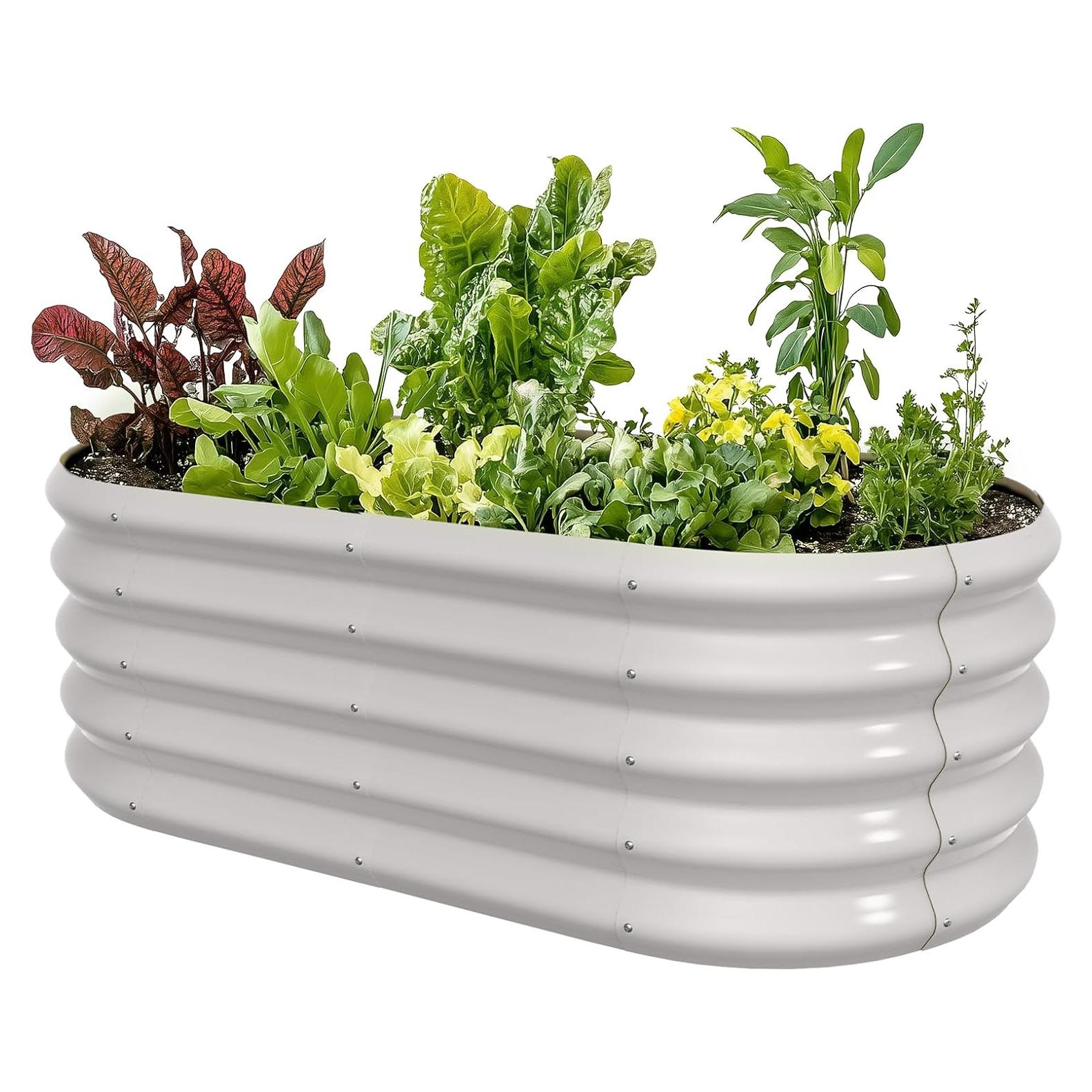 Cama de Jardín Elevada Ovalada Galvanizada IDEA FAMILY 120x60 cm