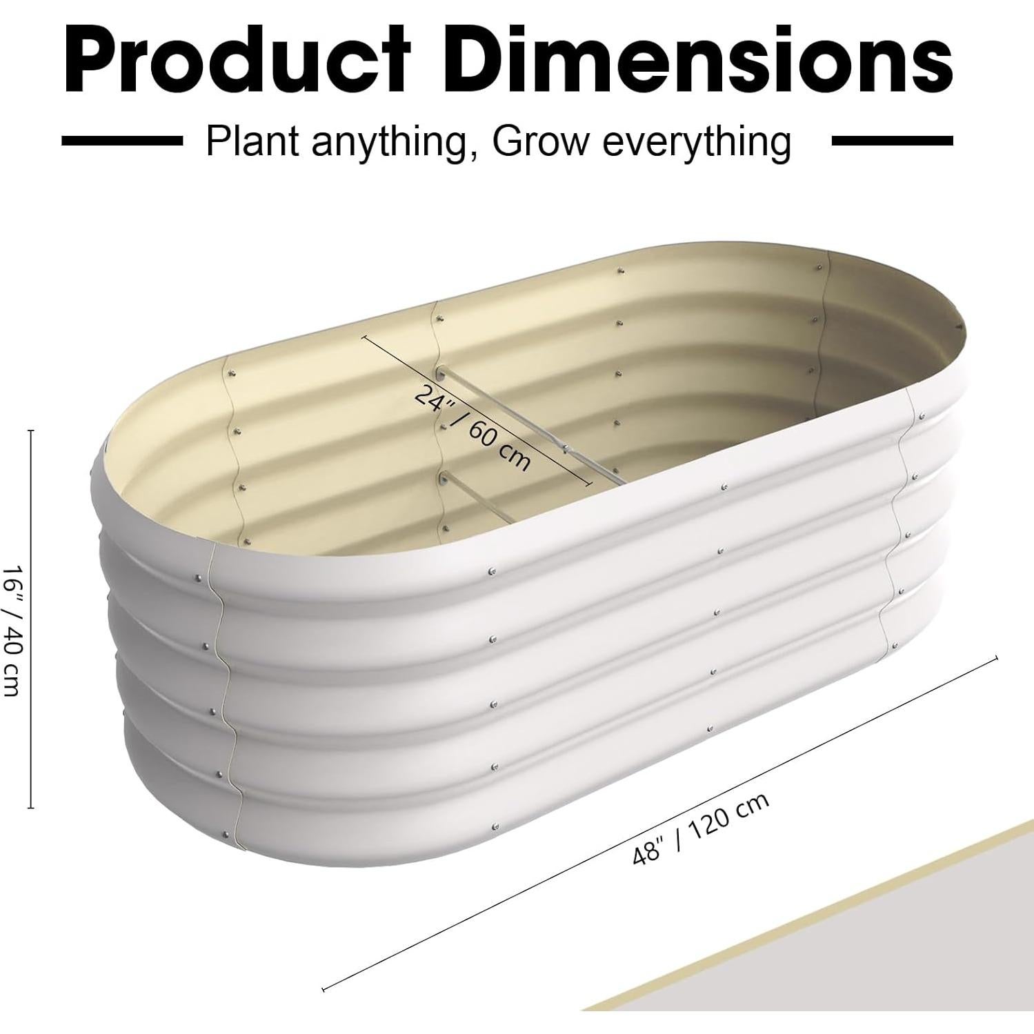 Cama de Jardín Elevada Ovalada Galvanizada IDEA FAMILY 120x60 cm