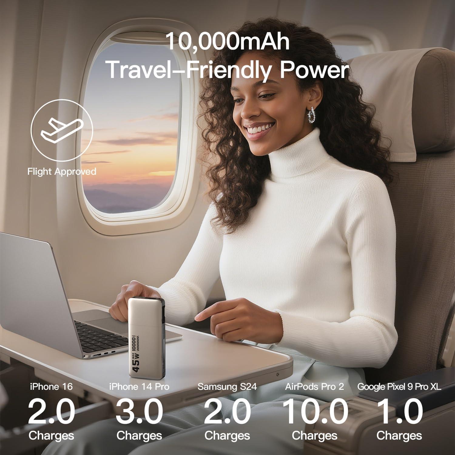 Banco de Energía 10000mAh MFish 45W Carga Rápida USB-C