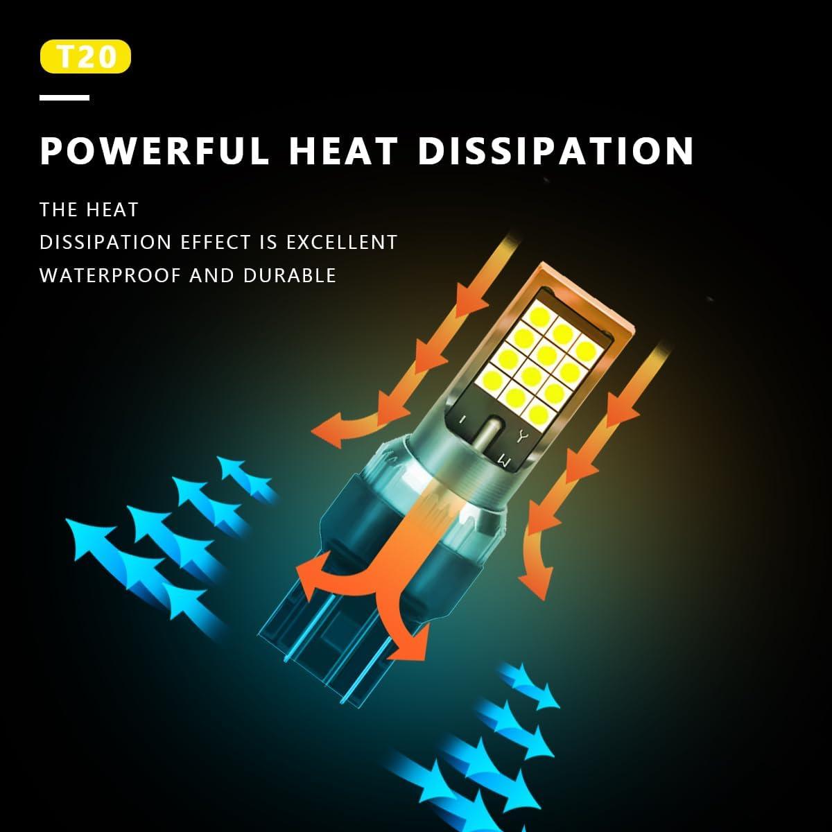 2 Bombillas LED T20 Ouylycjo Azul a Blanco 7440 7441 7443