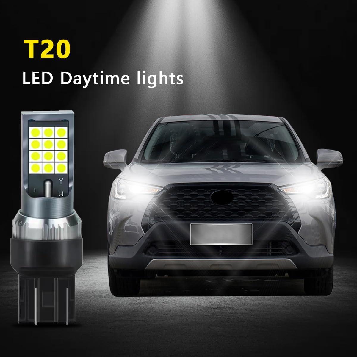 2 Bombillas LED T20 Ouylycjo Azul a Blanco 7440 7441 7443