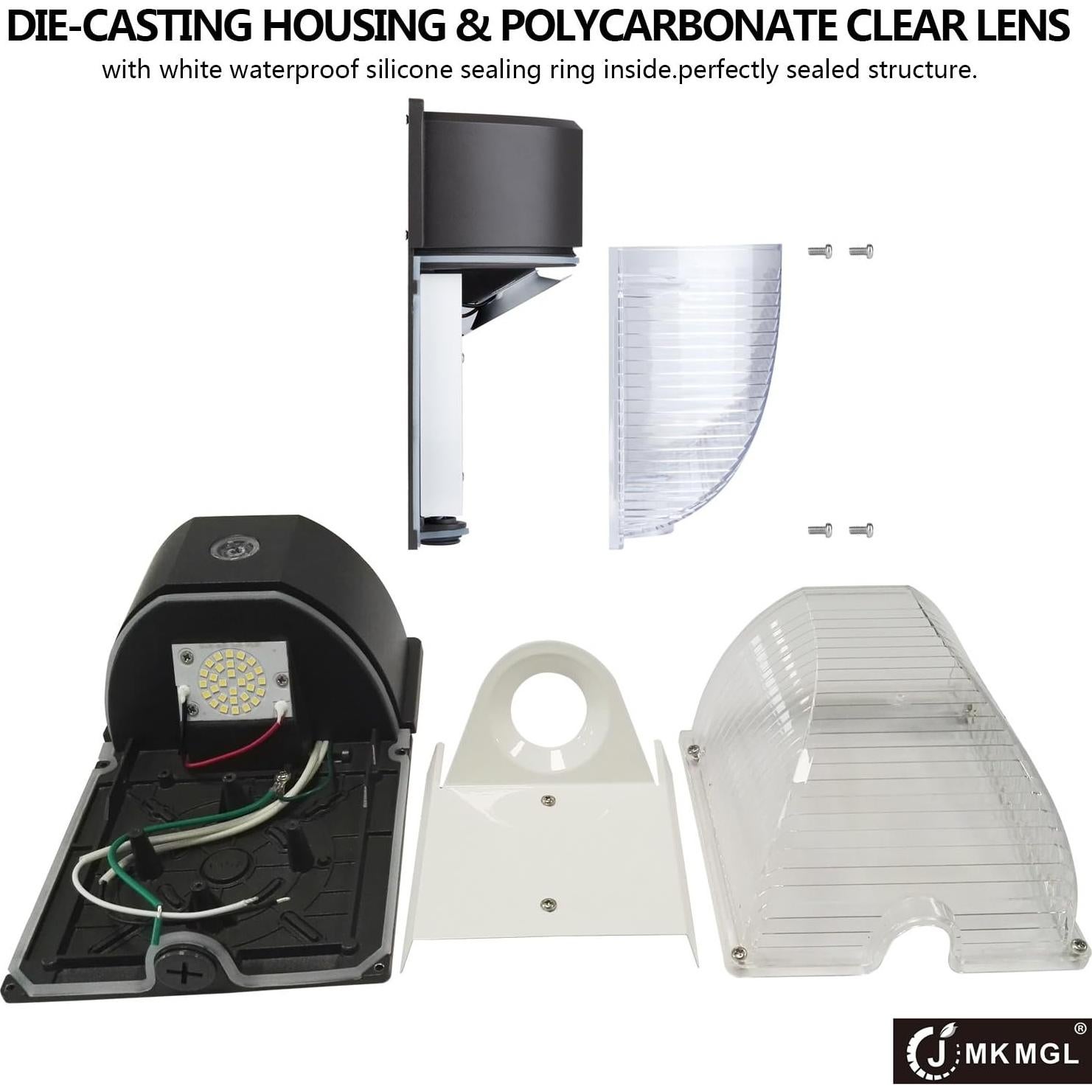 Luz de Pared LED JMK MGL 26W con Fotocélula 3000LM IP65