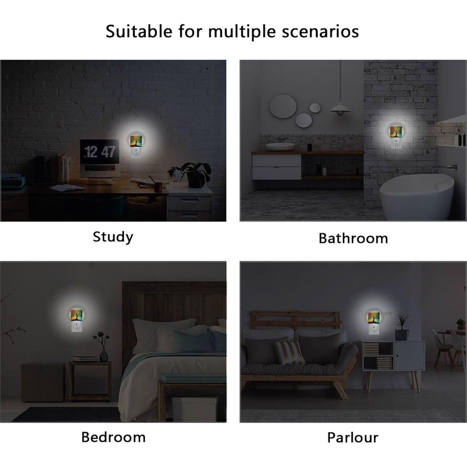 Juego de 2 Lámparas Nocturnas LED Vdsrup con Sensor Automático