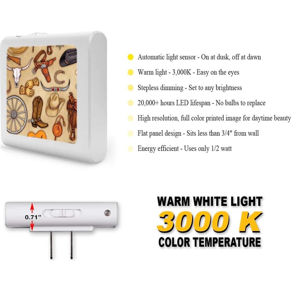 Luz Nocturna LED Art Plates Regulable con Sensor Automático