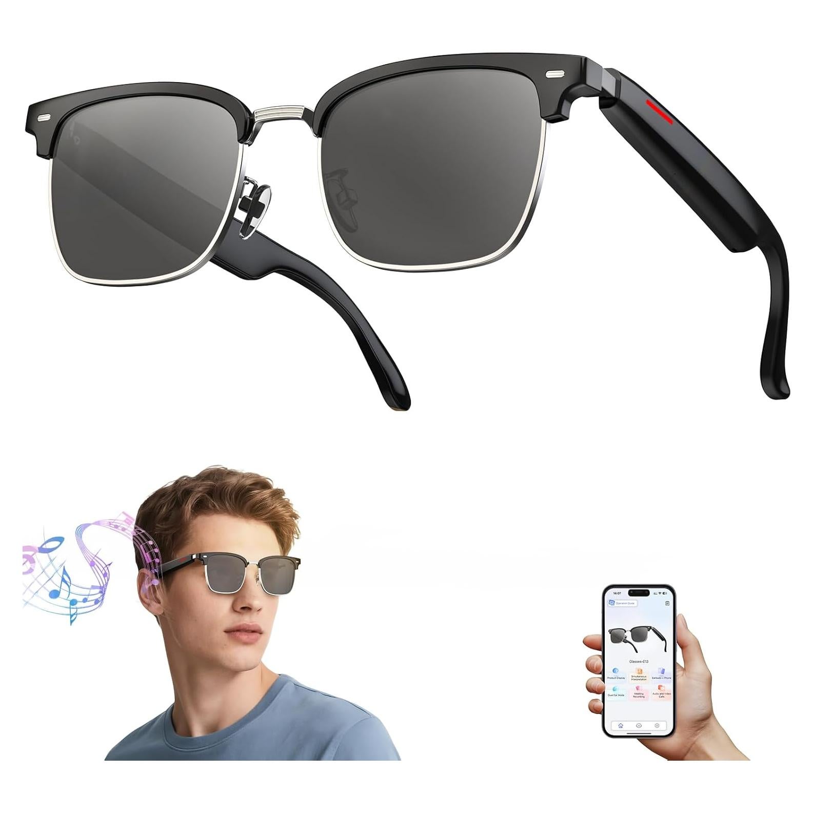 Gafas Inteligentes AI Genérico E1306 con Traducción 110 Idiomas