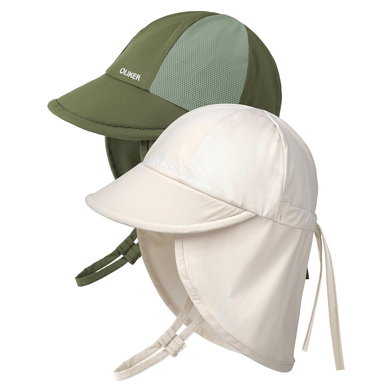 Paquete de 2 Sombreros de Sol Bebé Unisex UPF 50+ Ajustables