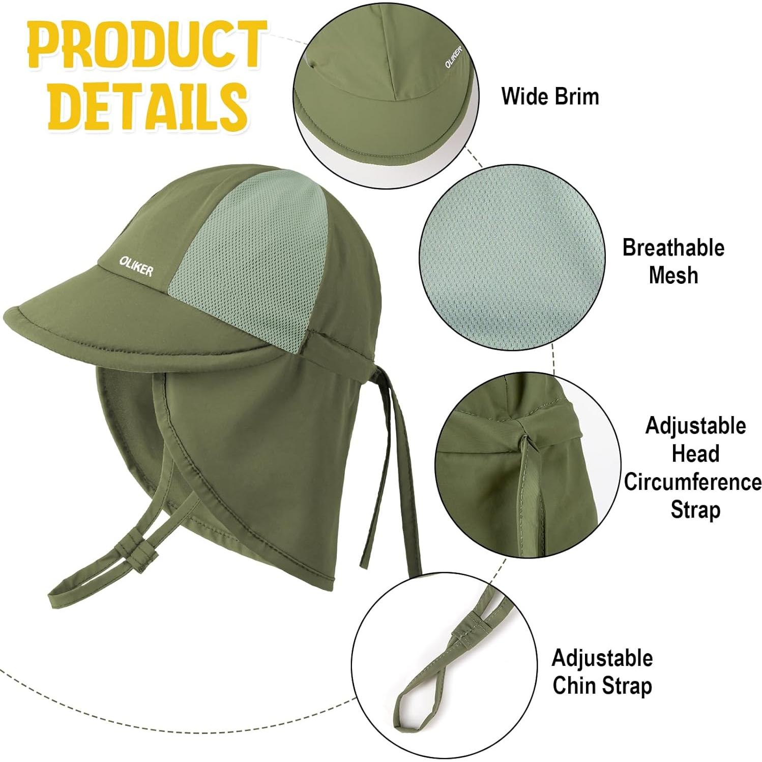 Paquete de 2 Sombreros de Sol Bebé Unisex UPF 50+ Ajustables