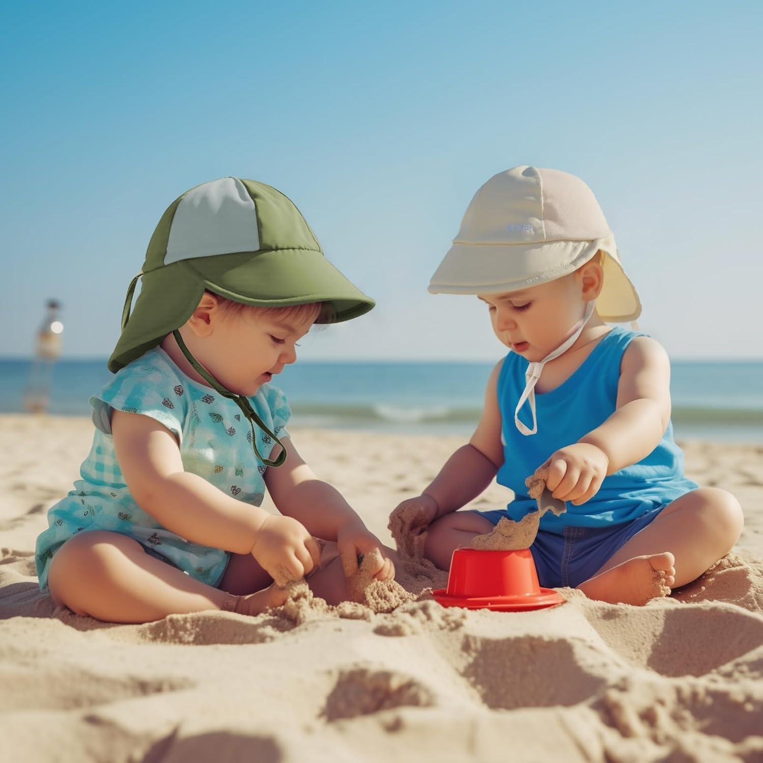 Paquete de 2 Sombreros de Sol Bebé Unisex UPF 50+ Ajustables