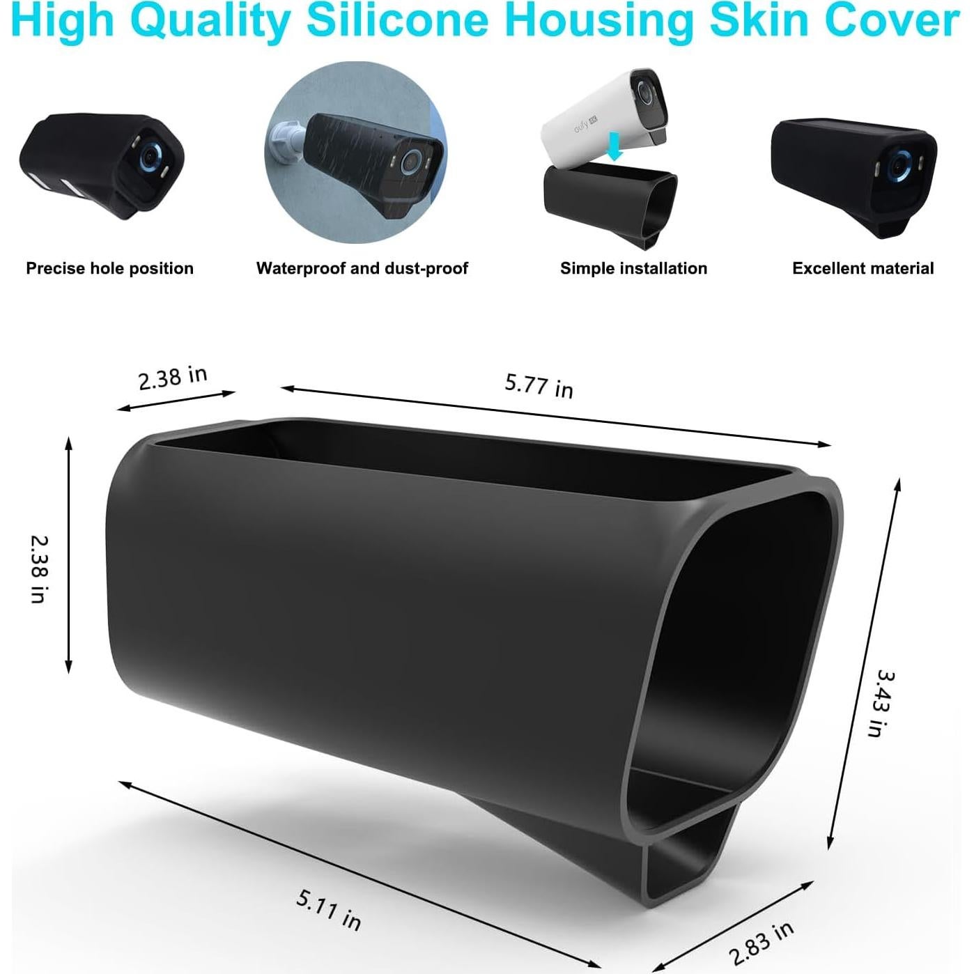 Funda de Silicona OWOKISO para eufyCam S3 Pro - Impermeable IP66