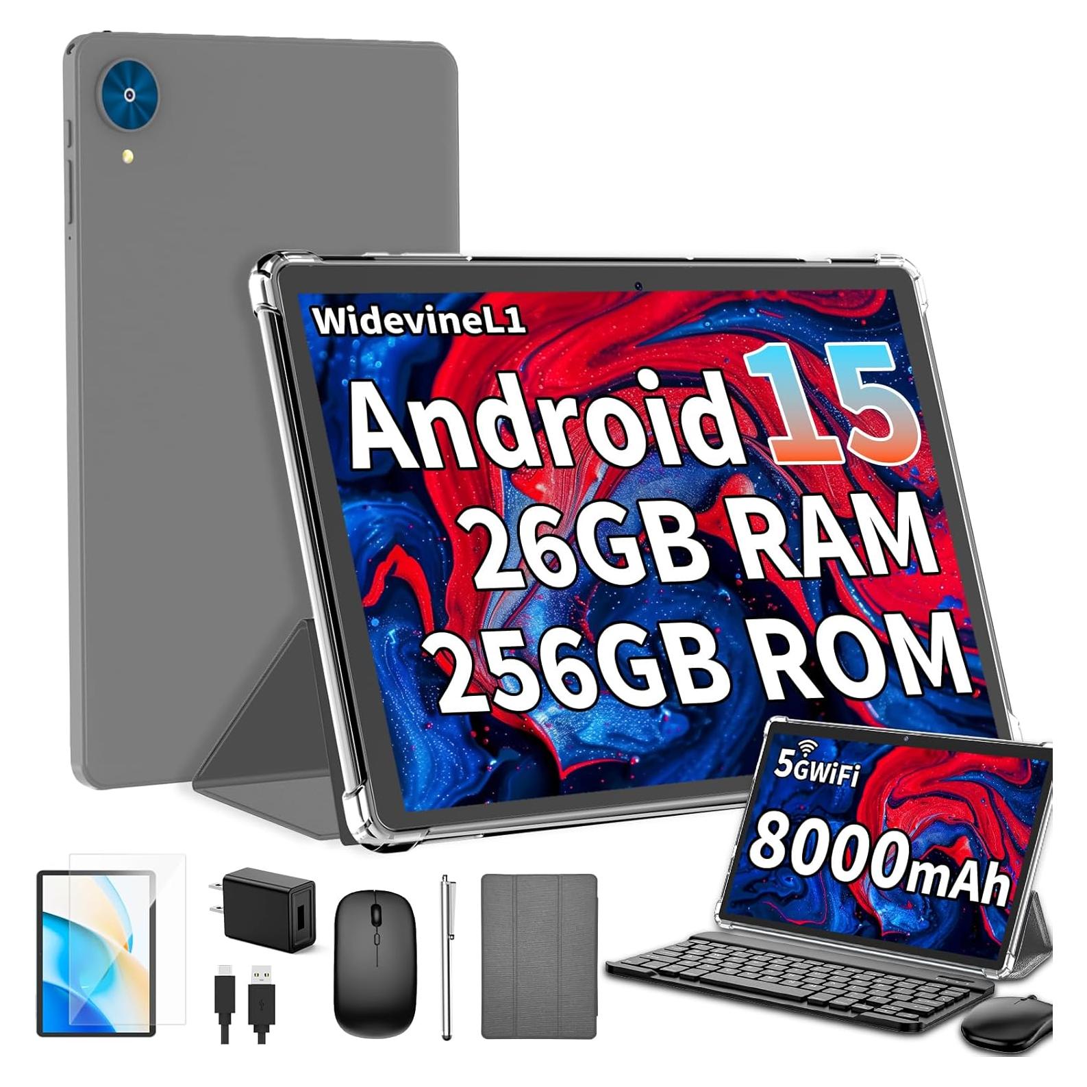 Tableta Android 15 YLEEBG 10.1" 26GB+256GB 8000mAh Plata