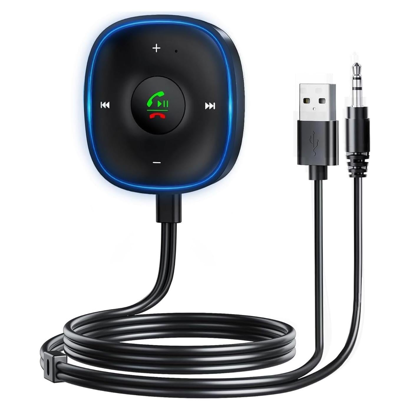 Adaptador Bluetooth 5.3 SONRU para Coche - Receptor Aux con Micrófono