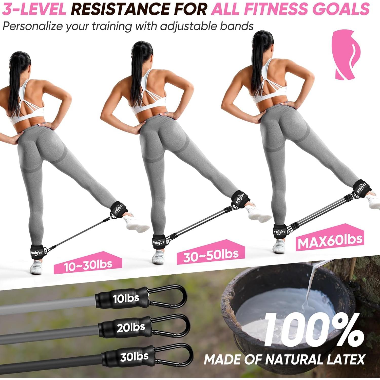 Bandas de Resistencia para Tobillos NTIUYOT - 3 Niveles Ajustables