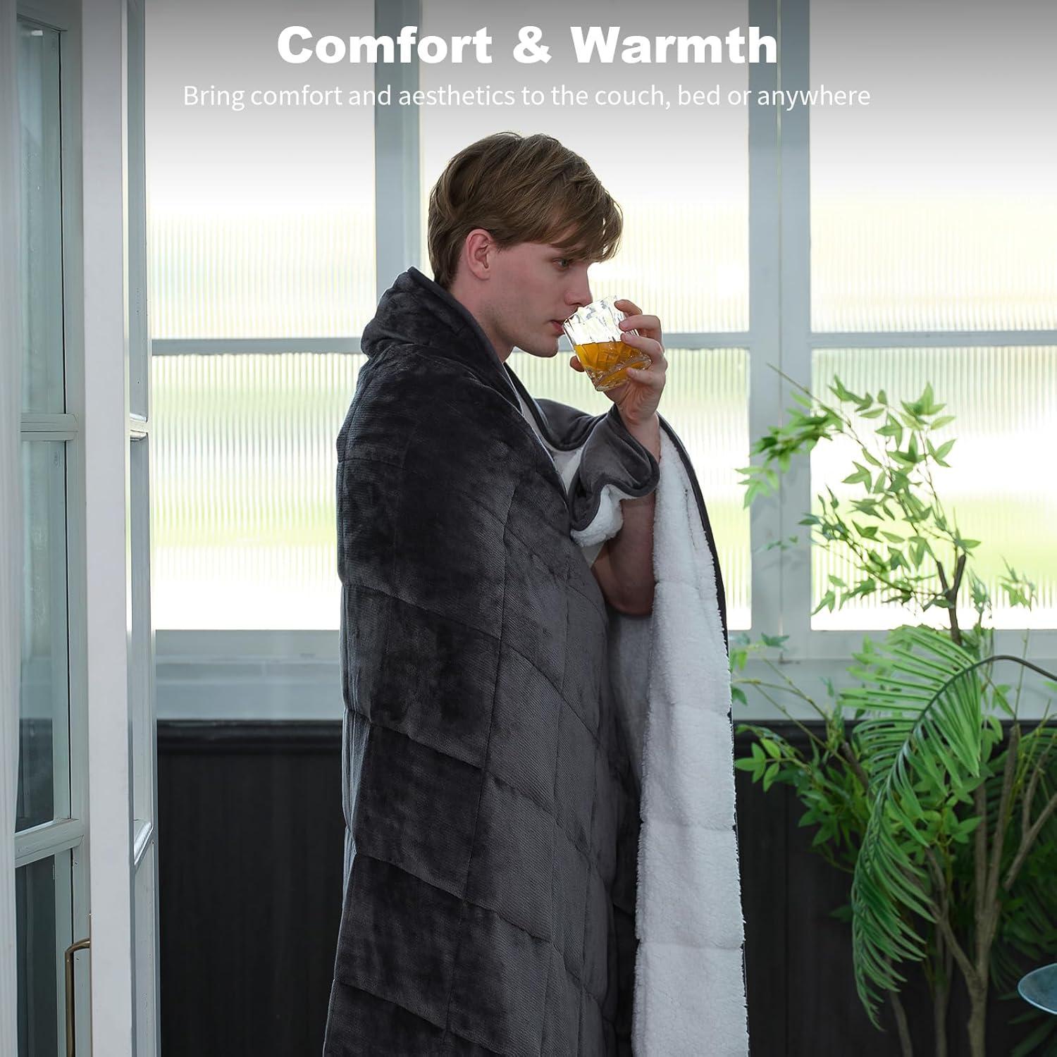 Manta con peso Piwosa 4.54 kg 121.92x182.88 cm gris