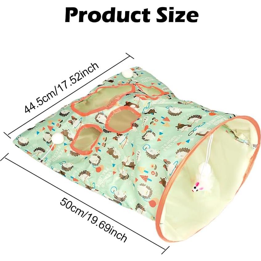 Túnel de Gato Plegable Tookie con Sonido Crujiente Verde