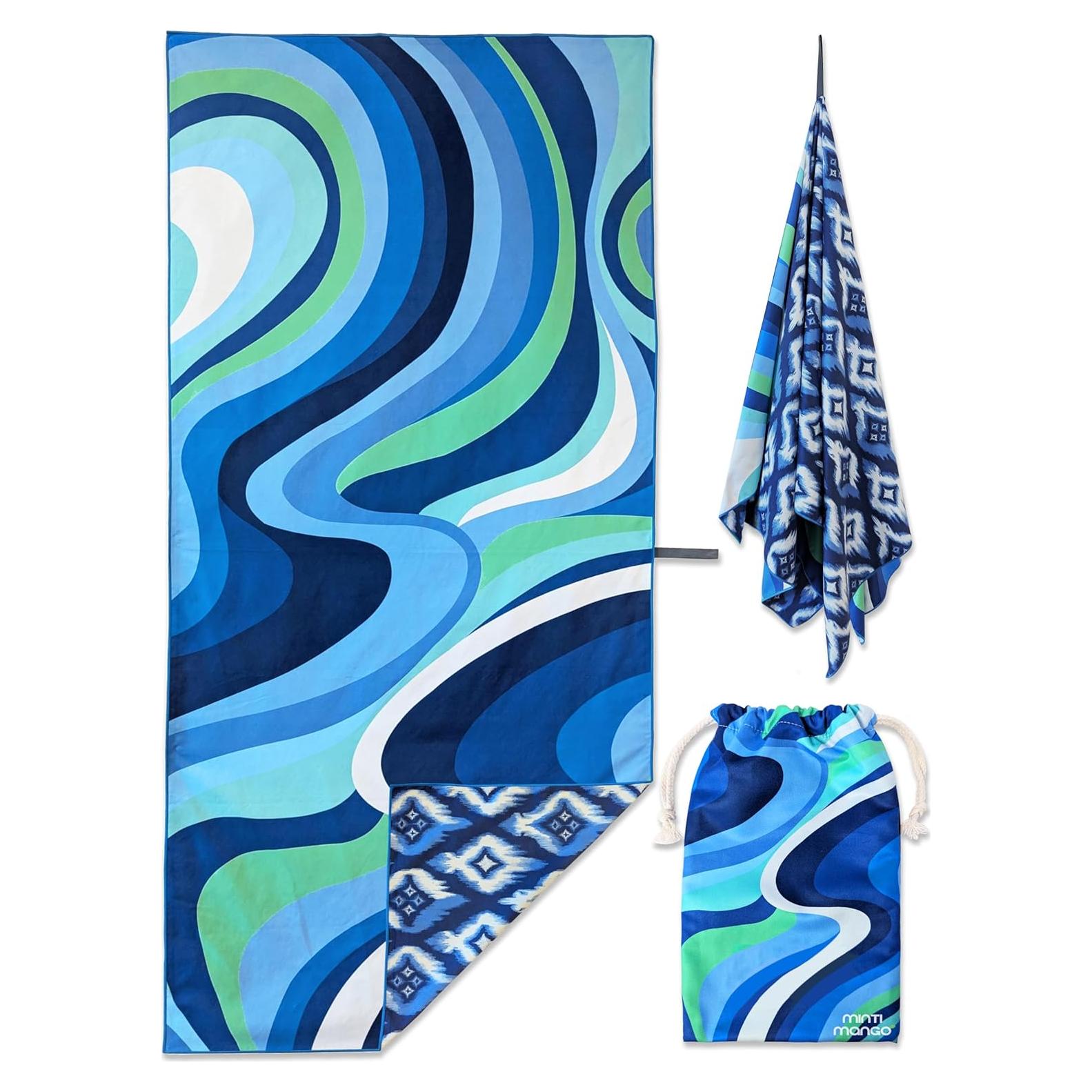 Toalla de Playa Microfibra MintiMango 180x81 cm Secado Rápido