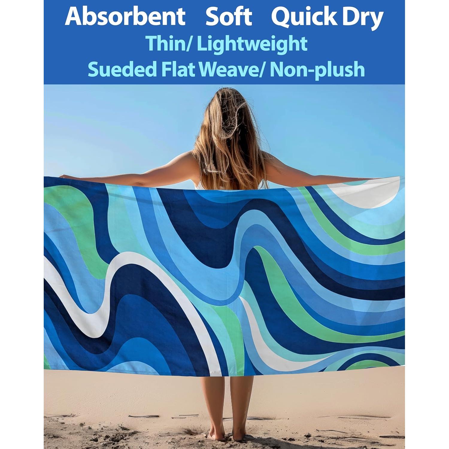 Toalla de Playa Microfibra MintiMango 180x81 cm Secado Rápido