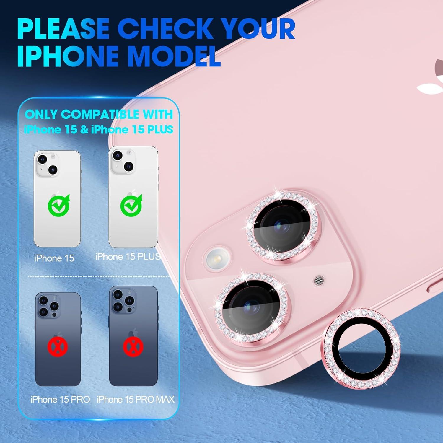 Protector de Lente Xfilm para iPhone 15/15 Plus 9H Rosa