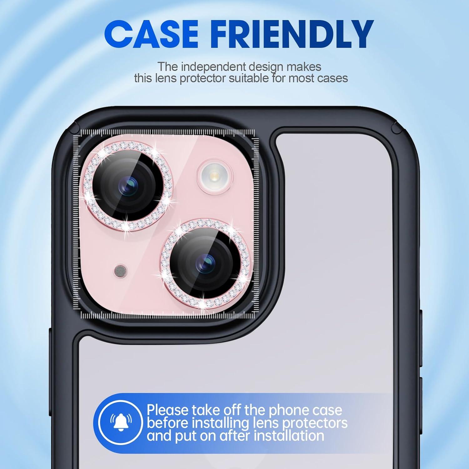 Protector de Lente Xfilm para iPhone 15/15 Plus 9H Rosa