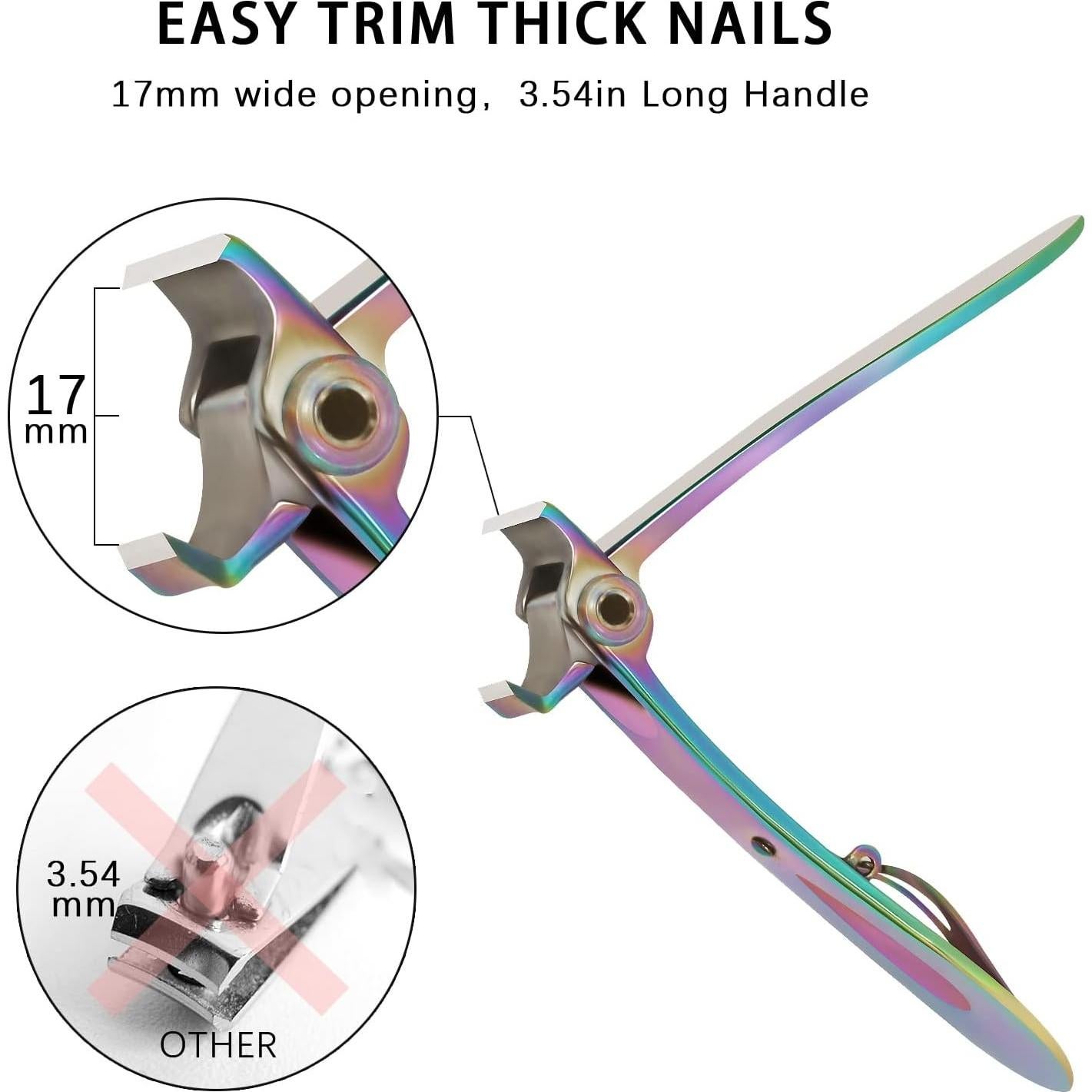 Cortauñas Gruesas Werlla Multicolor 17mm Acero Inoxidable