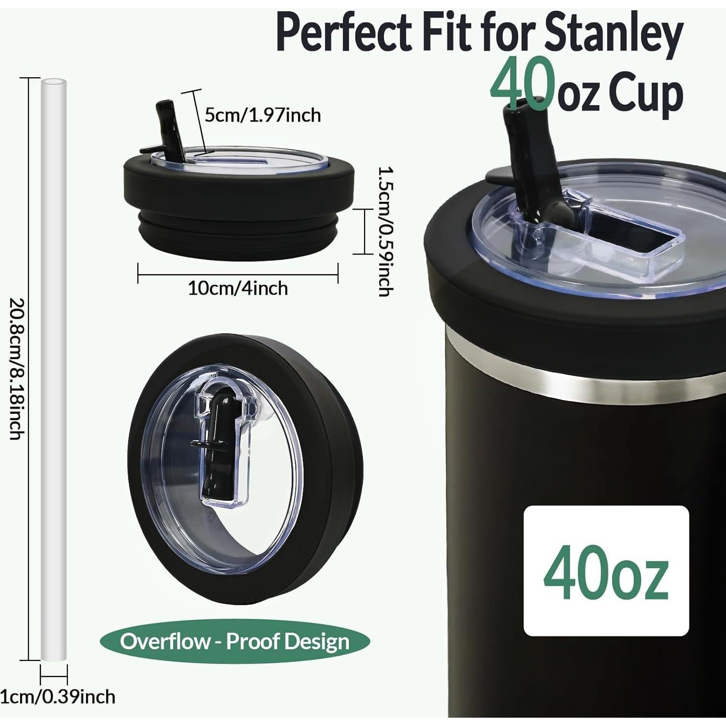 Paquete de 2 Tapas de Silicona para Taza Stanley 40 oz