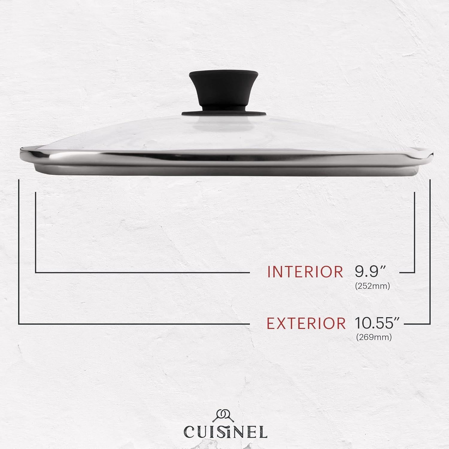 Sartén Cuadrada Cuisinel de Hierro Fundido 26.67 cm con Tapa