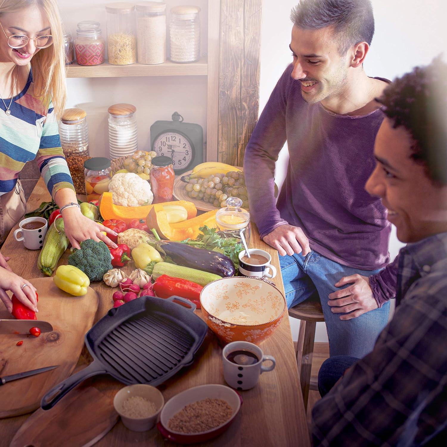 Sartén Cuadrada Cuisinel de Hierro Fundido 26.67 cm con Tapa