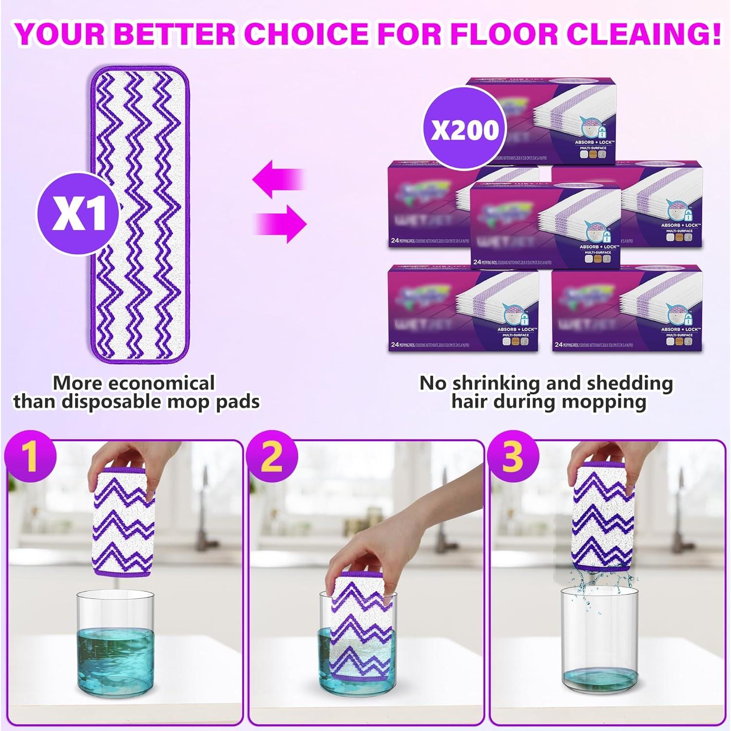 Paños de Mopa Reutilizables ILAVCLEAN 6 Unidades Microfibra