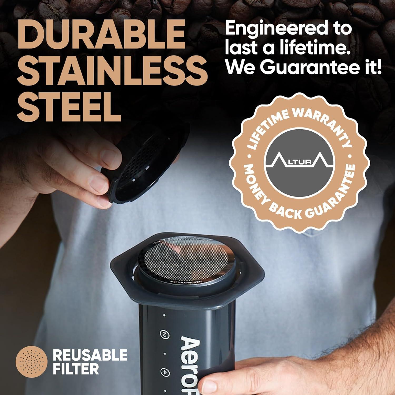 Filtro XL de Acero Inoxidable Altura para AeroPress