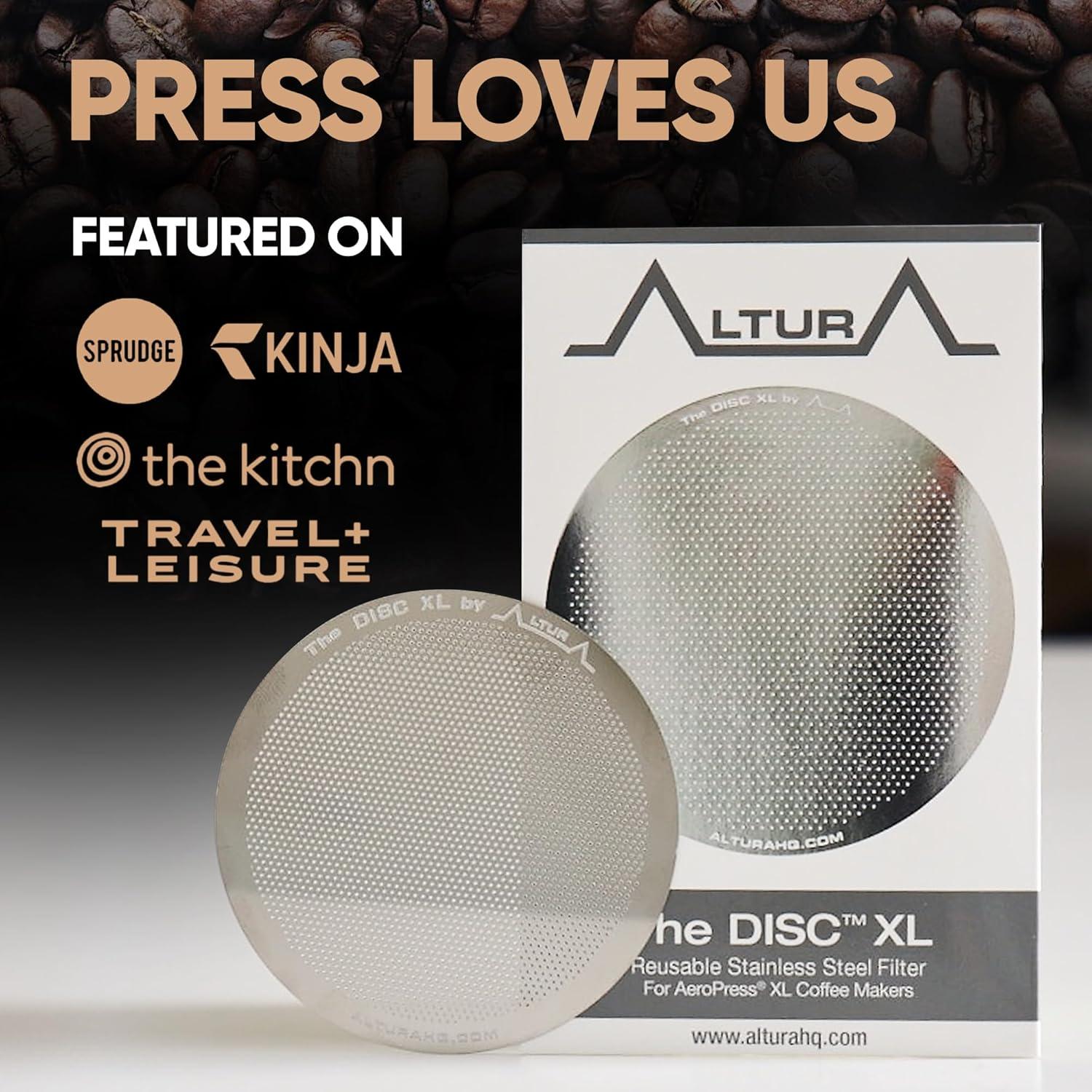 Filtro XL de Acero Inoxidable Altura para AeroPress