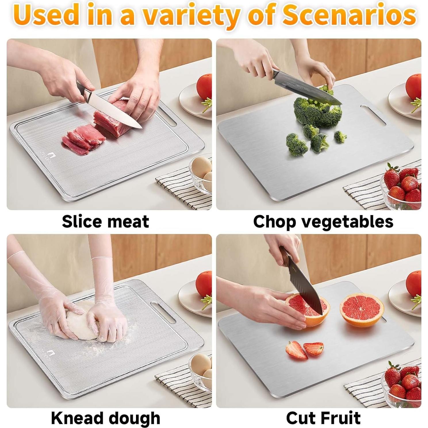 Tabla de Cortar de Titanio ZYBIDEAL 35.56x25.4 cm Antideslizante