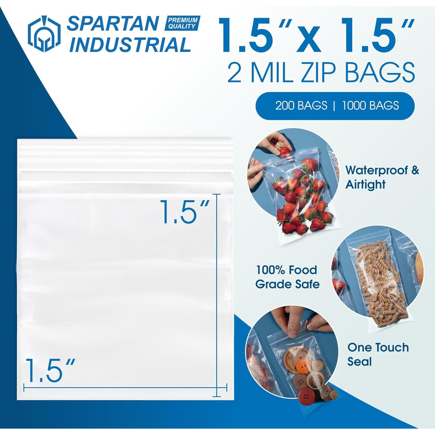 Bolsas Plásticas Reclosables Spartan 1.5x1.5" 1000 Unidades