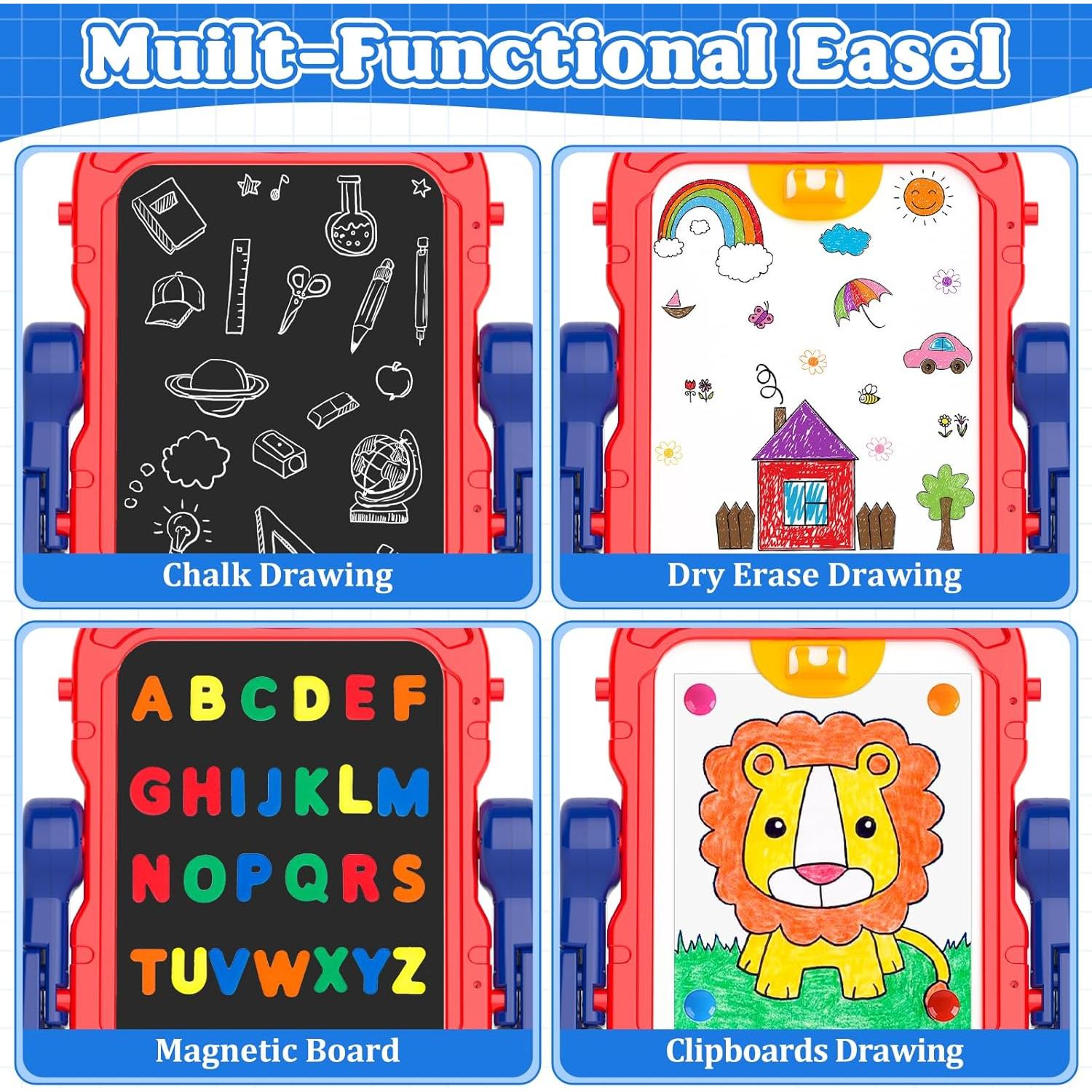 Caballete de Arte Magnético Weudear Azul Doble Cara 42.93cm