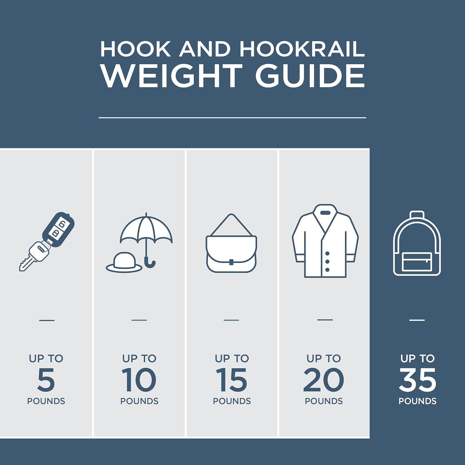 Perchero de Pared Curvo Franklin Brass Blanco 40.64 cm 4 Ganchos